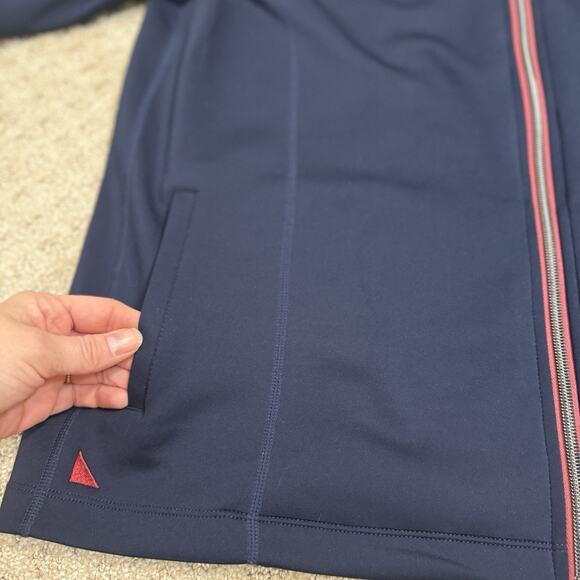 Untuckit Mens Blue Dashwood Jacket Size MED Full Zip Performance Stretch - Picture 8 of 9